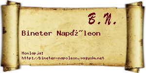 Bineter Napóleon névjegykártya